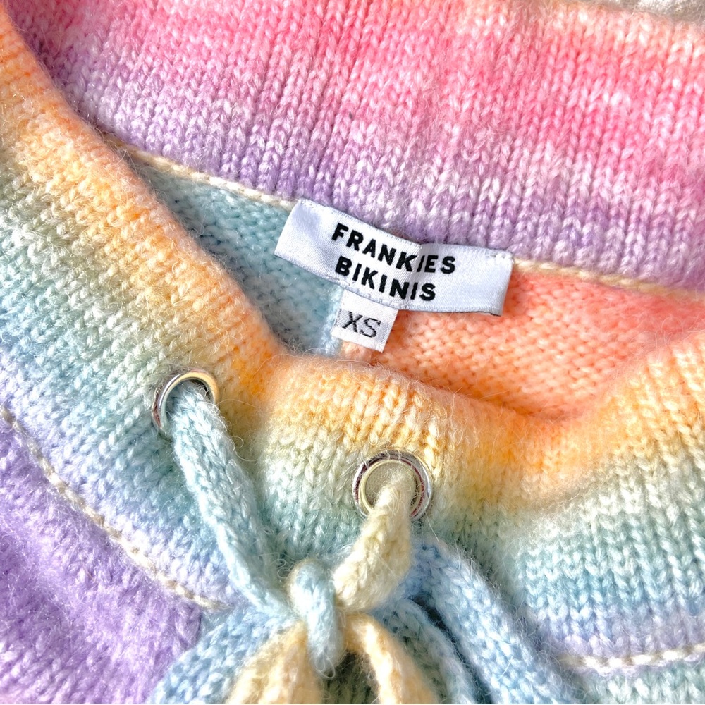 💔SOLD $185 🌈Frankie’s Bikinis Pastel Rainbow Burl Knit Sweat Shorts - Picture 7 of 8